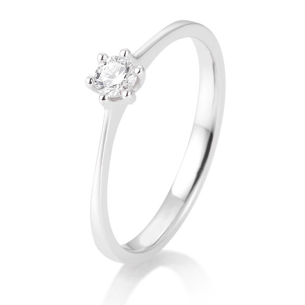 Antragsring 6er Krappenfassung Weissgold mit 0,15 ct W/SI